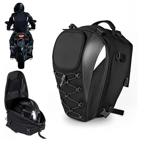 Borsa per Casco da Sedile Posteriore per Moto Impermeabile Grande Capacità Zaino da Ciclismo in Nylon Attrezzatura da Viaggio