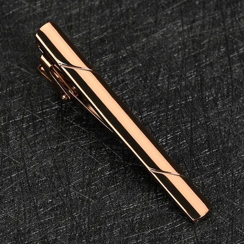 Pince à Cravate en Laiton pour Hommes d'Affaires Pince de Cravate en Métal Rayée Simple Costume Formel Accessoires de Mariage d'Affaires