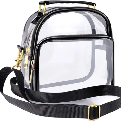 Transparent PVC Crossbody Bag For Women Clear Jelly Shoulder Bag Waterproof Casual Daily Handbag With Zipper