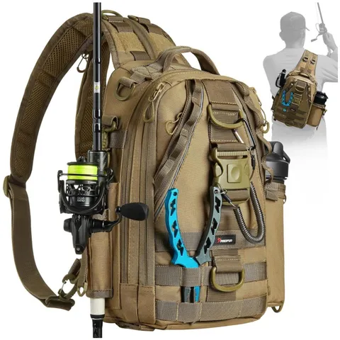 Tactical Fishing Backpack Oxford Cloth Large Capacity Outdoor Cycling Hiking Molle Bag Multi-Function Sports Bag