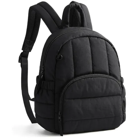 Minimalist Quilted Waterproof Backpack Lightweight Casual Travel Daypack Polyester Small Bookbag For Women