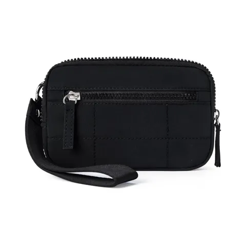 Women's Nylon Pleated Crossbody Bag Waterproof Mobile Phone Wristlet Wallet Small Square Handbag With Card Slots