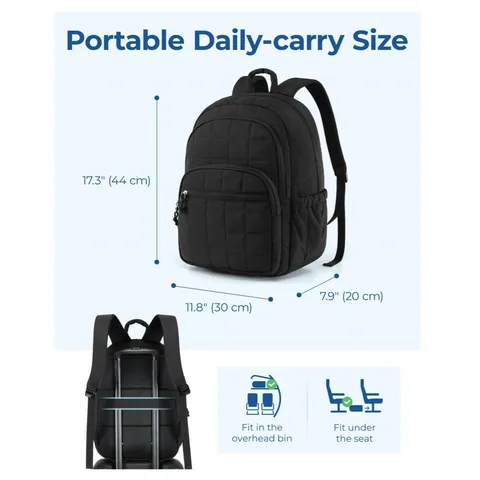 Casual Nylon Waterproof Laptop Backpack Travel School Bag For Men Women Urban Minimalist Quilted Business Bookbag
