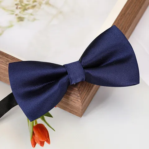 Classic Polyester Silk Bow Tie Solid Color Striped Jacquard Pre-Tied Bowtie For Men Women Wedding Business Party Formal Suit
