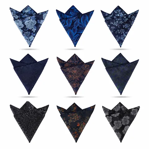 Men Pocket Square Silk Feel Floral Paisley Pocket Square Suit Handkerchief Accessory For Business Wedding Party