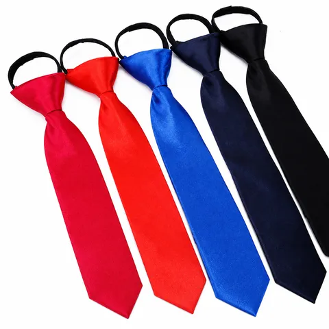 Stile Coreano Cravatta Stretta Colore Solido Lavoro Matrimonio Festa Abito Cravatta Zip Casual Collo Indossare Per Uomini E Donne