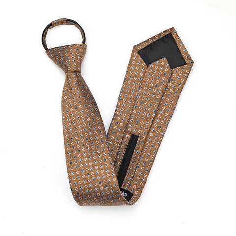Men Women Business Zipper Pre-Tied Necktie Narrow Solid Striped Floral Polyester Wedding Formal Suit Tie