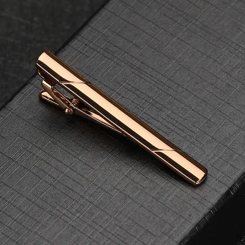 Pince à Cravate en Métal pour Hommes Cuivre Affaires Formel Épingle à Cravate Simple Géométrique Porte-Cravate Accessoires de Costume Bijoux
