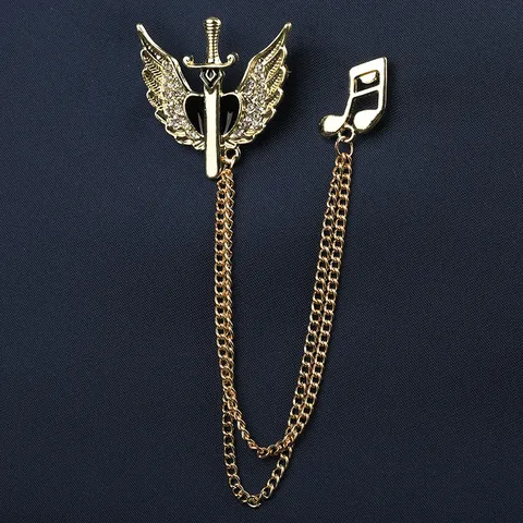 Broche de Diamantes de Imitación de Aleación de Moda para Hombre Lujo Oro Plata Corona Estrella Ciervo Ancla Solapa Joyería