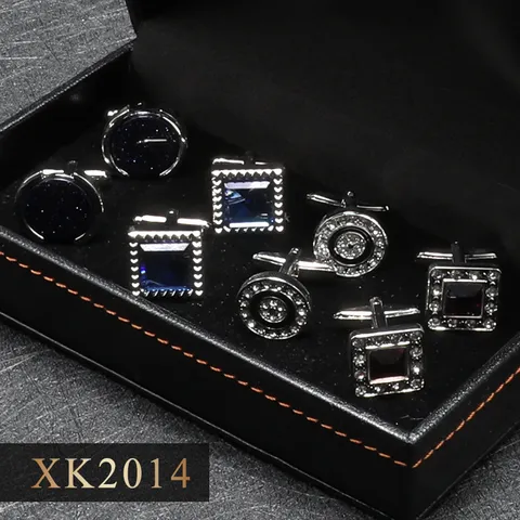 Boutons de Manchette Français pour Hommes Luxe Costume d'Affaires Chemise Ensemble Boîte Cadeau Élégant Cuivre Bijoux de Mode