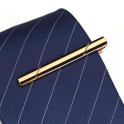 Pince à Cravate Classique en Cuivre pour Hommes Vêtements Formels d'Affaires Couleur Unie Géométrique Électroplaqué Épingle à Cravate Accessoires de Costume