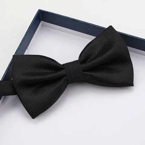 Men Classic Grid Bow Tie Formal Business Wedding Groom Groomsman Neckwear With Exquisite Gift Box