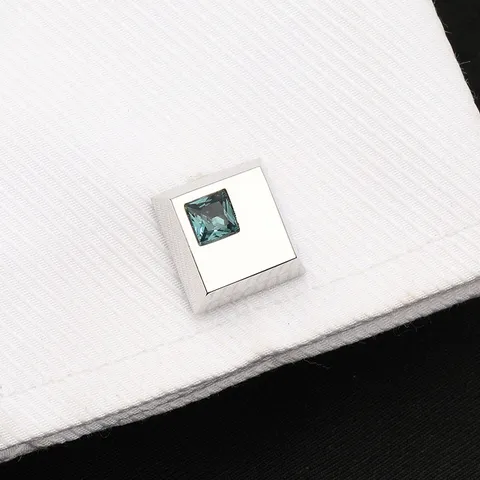 Boutons de Manchette Français pour Hommes Affaires Cristal Boutons de Manchette Cuivre Métal Strass Boutons de Manchette Haute Gamme Boîte Cadeau Bijoux
