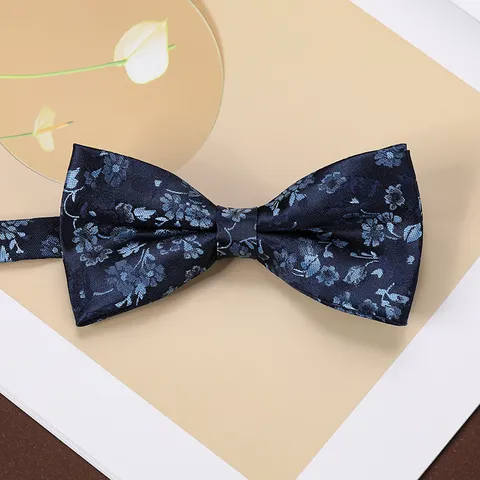 Papillon da Uomo Business Vintage Jacquard Doppio Strato Rigato Floreale Matrimonio Abito Camicia Papillon Moda