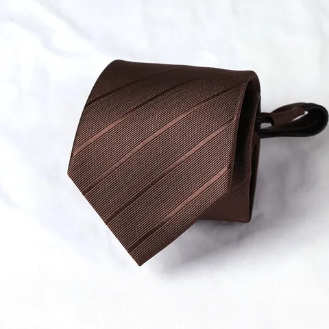 Men's Business Formal Zipper Necktie Polyester Striped Paisley Design Lazy No-Tie Tie For Wedding Workplace Office