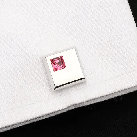 French Cufflinks For Men Business Crystal Cuff Studs Copper Metal Rhinestone Cuff Links High End Gift Box Packaging Jewelry