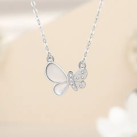 Eleganter Kupfer Schmetterling Anhänger Halskette Süß Eingesetzte Strass Verschluss Kette Choker Ohrringe Kreativer Schmuck Geschenk Für Damen