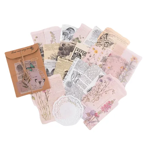 Βίντατζ Πακέτο Υλικών Scrapbook από Χαρτί Κράφτ Νοσταλγικό Ρετρό Ακανόνιστο Διακοσμητικό Χαρτί για DIY Ημερολόγιο Χειροτεχνία