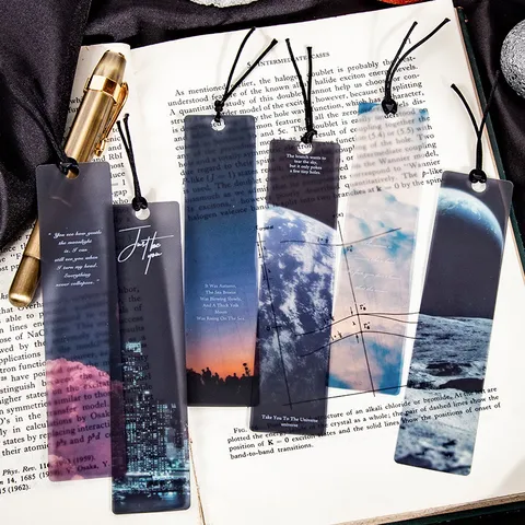 Cosmic Roaming Series Frosted PET Bookmark Set Ins Style Creative Stationery Reading Marker For Office School Supplies