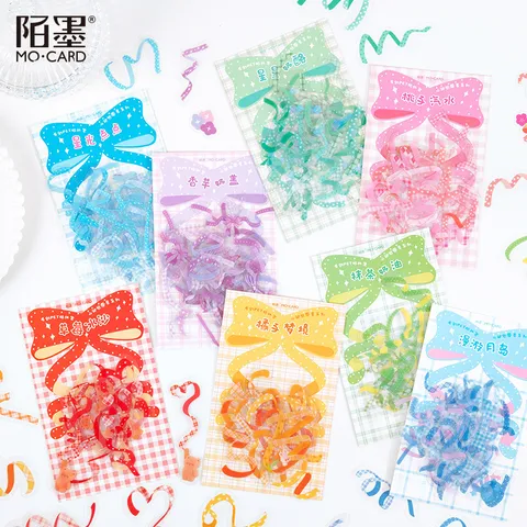 Schattige Lint Strik PET Sticker Pak Creatieve Kleurrijke Journaal Materialen DIY Decoratieve Stickers Voor Scrapbooking Planner