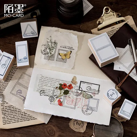 Vintage Holzstempel Kreative Philatelic Museum Serie Dekorative Poststempel Siegel Für DIY Journal Tagebuch Basteln