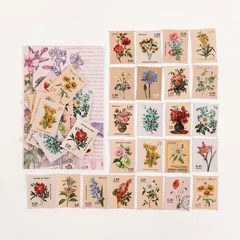 Vintage Briefmarken Aufkleber Beschichtetes Papier Retro Philatelistisches Museum Dekoration Für DIY Tagebuch Scrapbooking