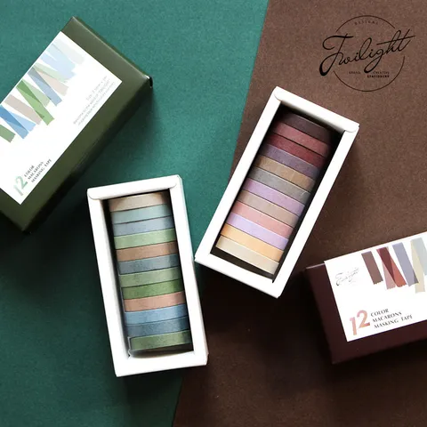 Twilight Morandi Serie de Sal Color Sólido Cinta Washi Cinta de Enmascarar Rasgable DIY Álbum de Recortes Diario Decoración Papelería