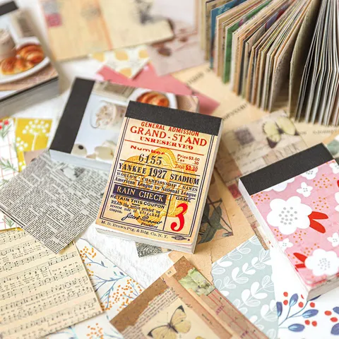 Vintage Material Paper Pack Creative DIY Scrapbooking Journaling Decoration Writing Paper For Notebook Album Stationery Arts Crafts
