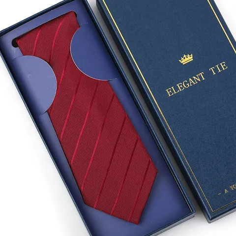 Men's Formal Wedding Business Tie Polyester Jacquard Necktie With Gift Box For Groom Suit