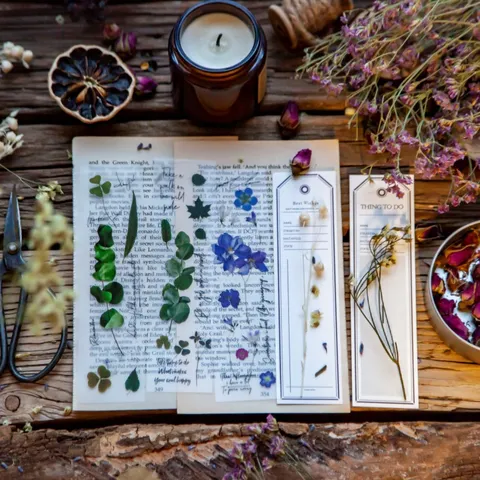 Vintage Botanical Floral Stationery Stickers Pack Matte PET Kraft Paper DIY Journal Decorative Scrapbooking Material Kit