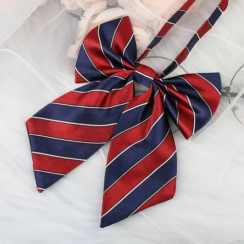 Japanese Preppy Style JK Uniform Ribbon Bow Tie Stripe Plaid Sailor Shirt Collar Accessories Fashion Women Neckwear