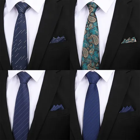 Heren Formeel Zakelijk Huwelijk Stropdas En Pocket Square Set Polyesterzijde Gestre Tilde Stropdas Voor Bruidegom Banket Feest