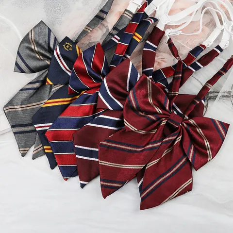 Style Preppy Japonais Uniforme JK Nœud Papillon Ruban Rayé À Carreaux Chemise Matelot Collier Accessoires Mode Femmes