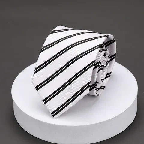 Men Business Wedding Necktie Polyester Striped Formal Neck Wear Suit Accessory Groom Neck Tie