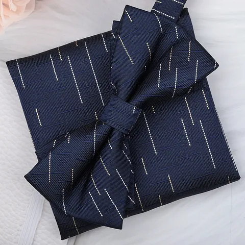 Heren Formeel Zakelijk Huwelijk Vlinderdas En Pocket Square Set Klassiek Gepatroond Bruidegom Getuigen Smoking Vlinderdas