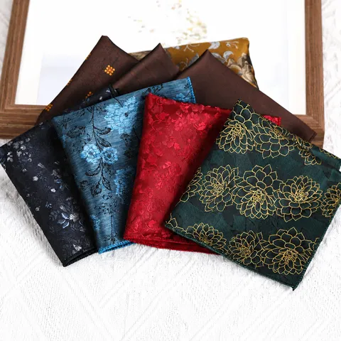 Herren Einstecktuch Business Anzug Taschentuch Retro Floral Jacquard Hochzeit Formeller Anzug Brusttasche Zubehör