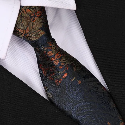 Men Women Business Formal Necktie Retro Floral Pattern Polyester Zipper And Hand Tied Neck Ties Wedding Party