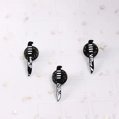Punk Alloy Enamel Black Dagger Brooch Knife Badge Lapel Pin Bag Accessories For Unisex Cool Clothing Decor Gifts