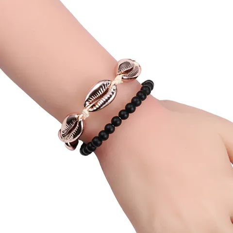 Bracciale Intrecciato a Conchiglia Bohemien Per Donna Uomo Cavigliera da Spiaggia Estiva Hawaiana Fatta a Mano Gioielli