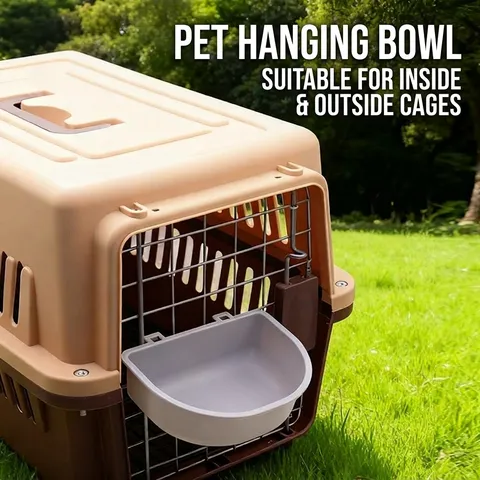 Hanging Pet Bowl For Cages And Carriers Anti-Overturn PP Plastic Food Water Feeder For Cats Dogs Crate Accessory