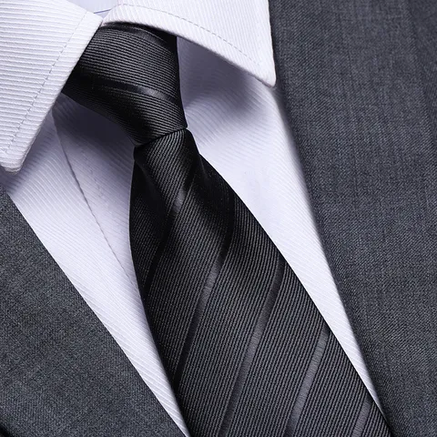 Cravatta Con Cerniera Formale Da Uomo D'affari Tinta Unita Striscia Matrimonio Sposo Cravatta Lavoro Professionale Ufficio