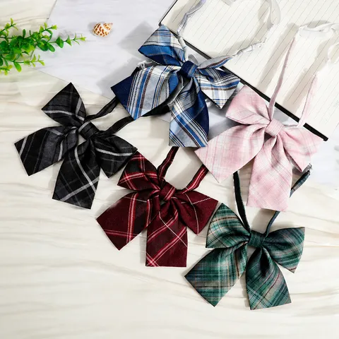 JK Style Japonais Nœud Papillon à Carreaux Collège Costume de Marin Chemise Accessoires Femmes Mode Nœud Papillon Col Décoratif