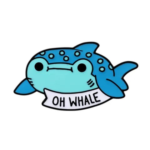 Süße Cartoon Walhai Brosche Oh Whale Slogan Legierung Emaille Pin Meerwelt Tier Abzeichen Für Denim Jacke Rucksack Zubehör
