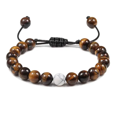Handgeweven Natuursteen Kralen Armband Verstelbare Energie Yoga Koppels Afstand Armband Mode Sieraden Cadeau