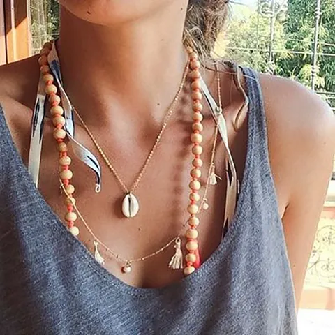 Minimalistisch Muschel Anhänger Halskette Für Damen Elegant Kugelkette Choker Kordel Legierung Metallisch Muschel Charm Urlaub Strand Stil Schmuck