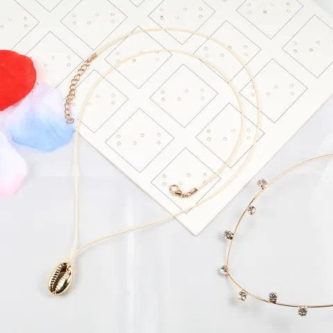 Minimalistisch Muschel Anhänger Halskette Für Damen Elegant Kugelkette Choker Kordel Legierung Metallisch Muschel Charm Urlaub Strand Stil Schmuck