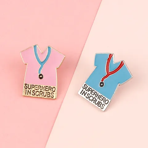 Creative Alloy Enamel Brooch Cartoon Nurse Doctor Uniform Lapel Pin Medical Workers Gift Superhero In Scrubs Brooches Badge Jewelry Accessories