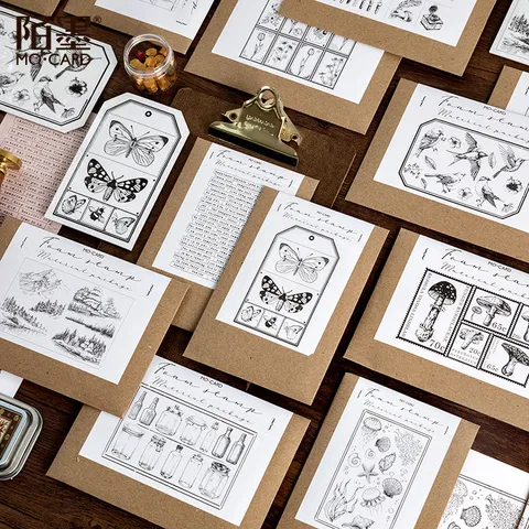 Vintage Botanisch Foam Stempel Set Journal DIY Decoratieve Rubber Stempels Retro Plant Vogel Ambacht Schrijfwaren