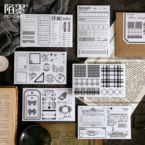 Vintage Foam Stamp Material Pack Retro Receipt Postage Stamp Decorative Scrapbook Journal DIY Craft Supplies