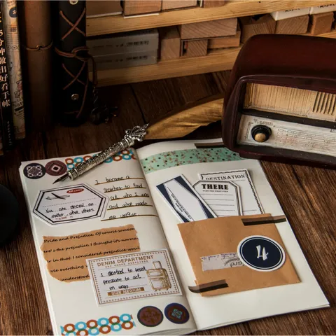Vintage Post Ontwerp Sticky Notes Notitieblokken Dagboek DIY Decoratieve Kantoorartikelen Papier Sticker Set Voor Journal Ambacht